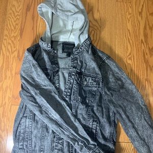 Gray Jean Hooded Jacket